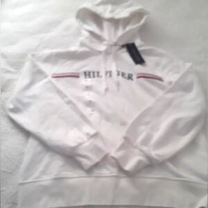 TOMMY HILFIGER MEN'S WHITE HOODIE - SZ M